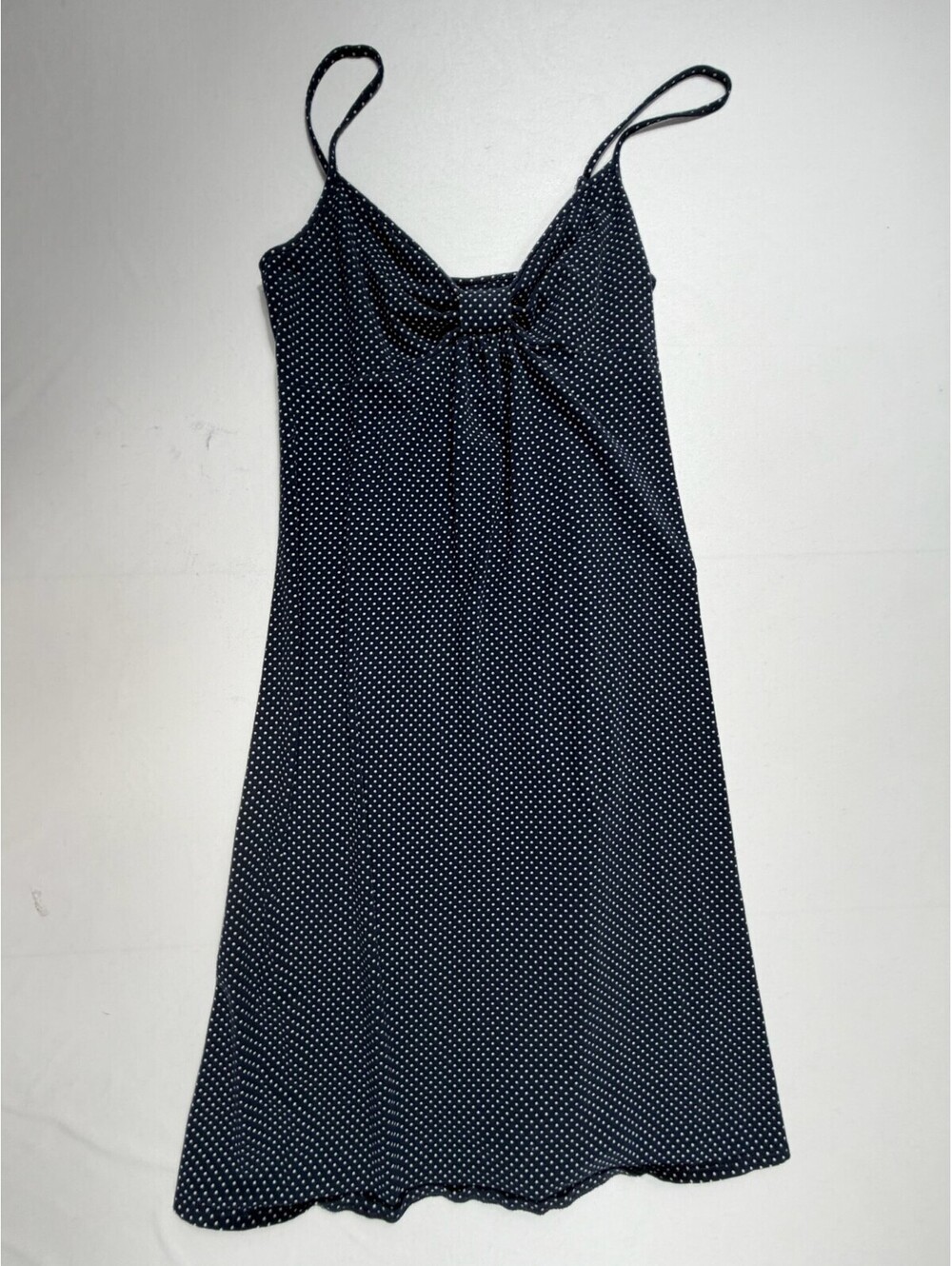Ann Taylor LOFT Navy Blue Polka Dot Spaghetti Strap Dress XS